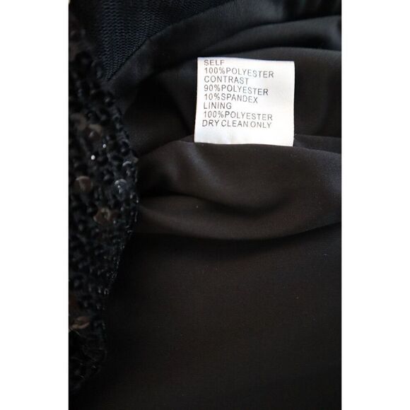 SHO x Tadashi Shoji Women's Sz 00 Black Asymmetrical Sequin Cocktail Dress - Picture 4 of 14